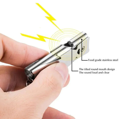 High Decibel Double Pipe Whistle Pendant Keychain - Portable Outdoor Survival Tool - Multifunction Whistle (1PC)