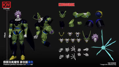 KW Studio Dragon Ball Z Cell Action Figure – Perfect Monster DX Blue & Purple Model Toy