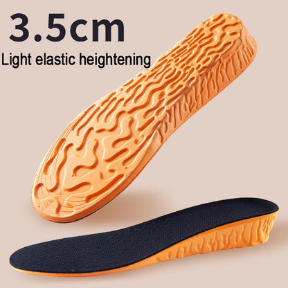 1.5-3.5cm Invisible Height Increase Sport Insoles — Orange EVA Memory Foam Shoe Pads for Men’s Comfort & Foot Care
