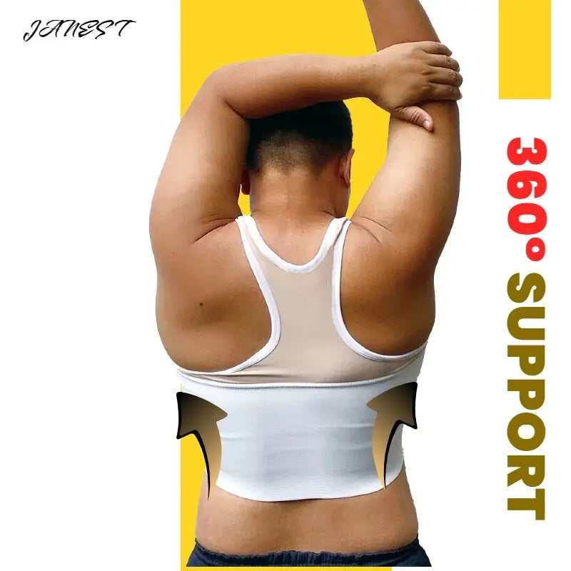 Quick-Dry Pullover Chest Binder – Sports Wear Short Vest Corset with Full Bandage Support, Plus Size