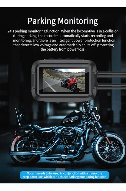 Dual 1080P Motorcycle DVR - Full Body Waterproof Camera with WiFi, GPS, Front and Rear Dash Cam Video Recorder Black Box