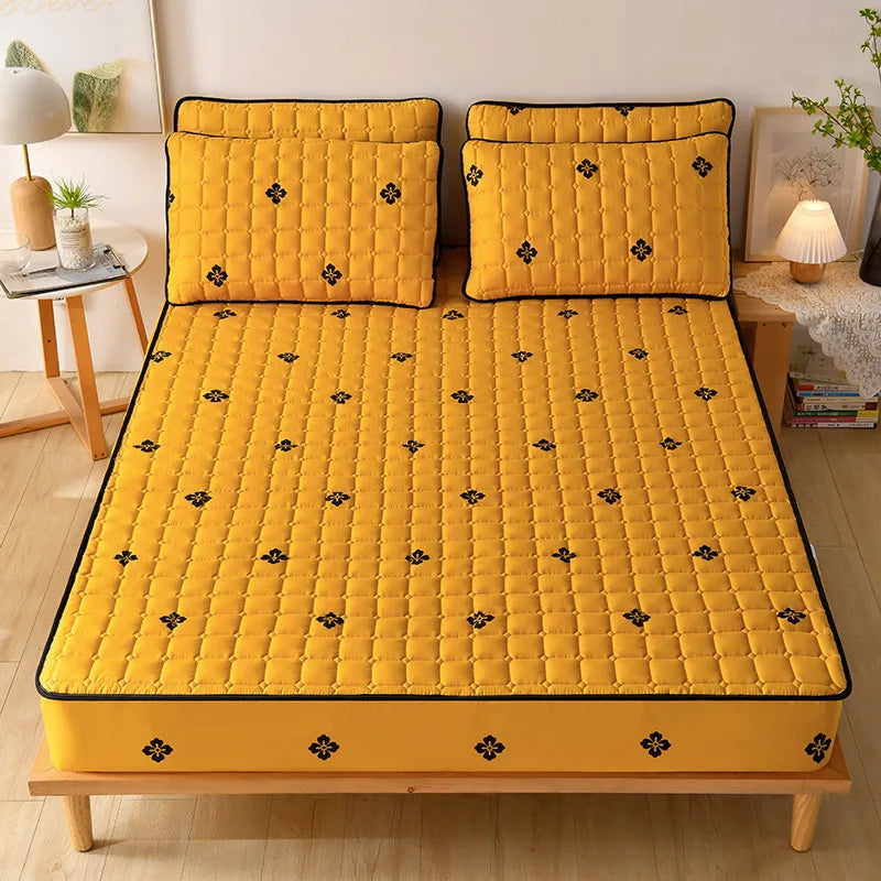 2023 Thickened Quilted Mattress Cover - Large Sheet, Antibacterial and Breathable, Removable Cover for Children, Lovely Design