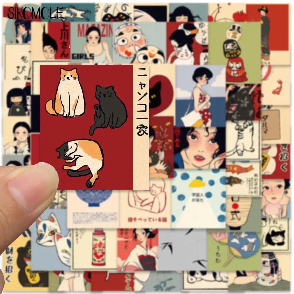 10/30/50PCS Kawaii Cartoon Stickers – Japanese Style Graffiti for DIY, Travel, Luggage, Guitar, Fridge & Laptop