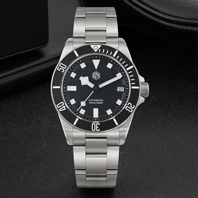 San Martin SN0121T Titanium Diving Watch – NH35 Automatic Movement, Grade 2 Titanium, 120-Click Bezel, 300M Waterproof Wristwatch