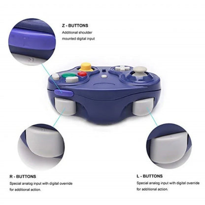 Wireless Gamepad Controller for GameCube – 2.4G Joystick with Adapter, 5 Colors