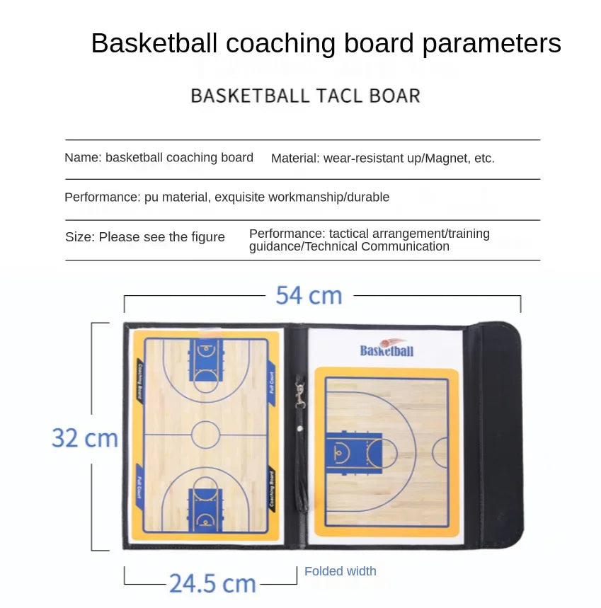 Folding Magnetic Basketball Coach Board – Portable Tactical Clipboard for Training & Game Strategy
