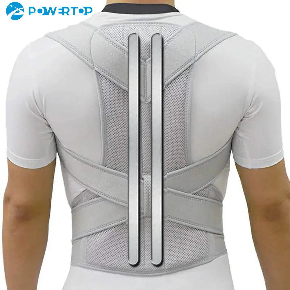 Alloy Bar Posture Corrector – Scoliosis Back Brace Spine Corset with Shoulder Therapy Support, Orthopedic Posture Correction Belt