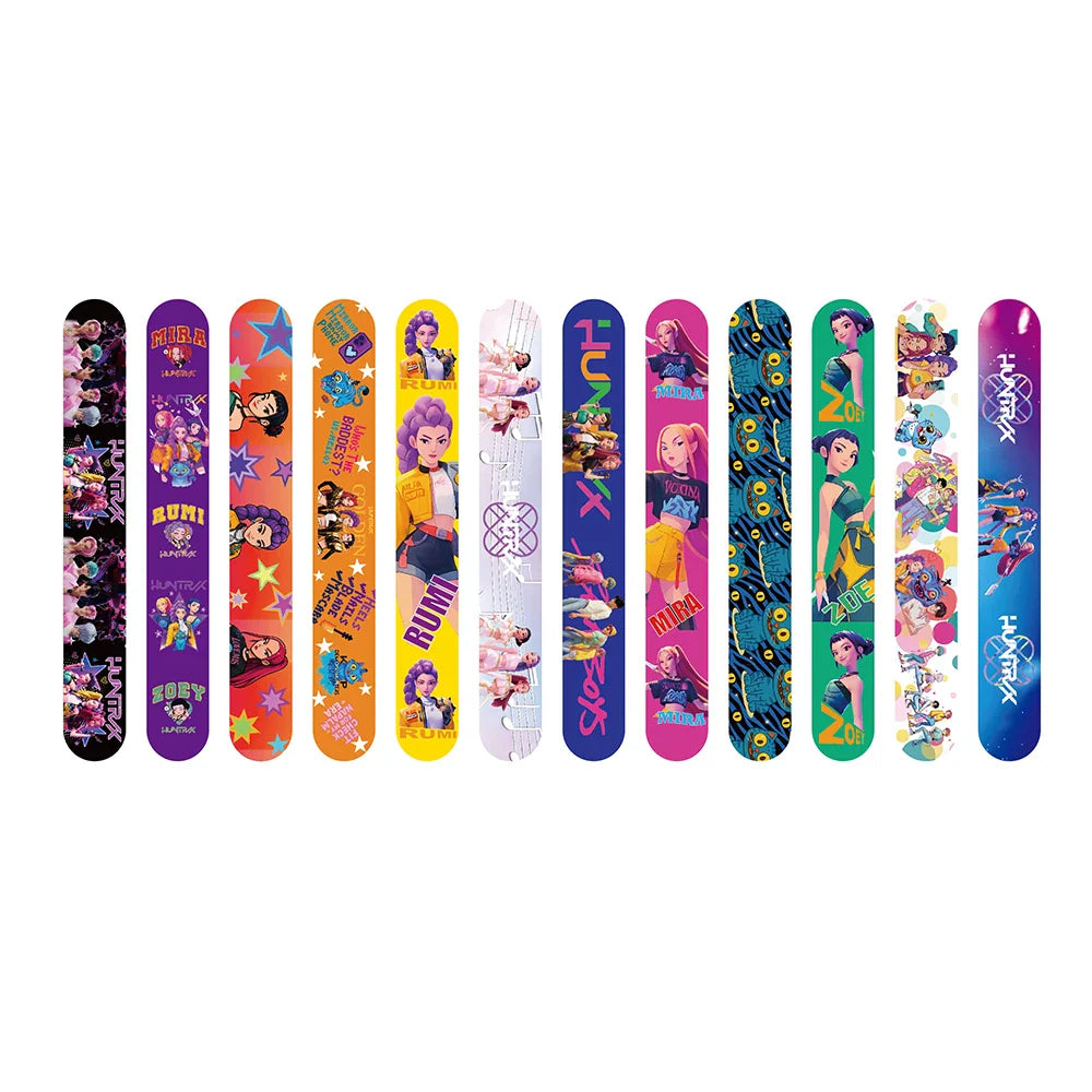 12/24/36/48PCS K-POP Demon Hunters Slap Bracelets – Birthday Party Favors, Christmas Stocking Fillers for Kids
