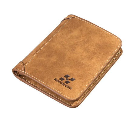 Men's Genuine Leather Slim Bifold Wallet - RFID Blocking Minimalist Card Holder for Men
