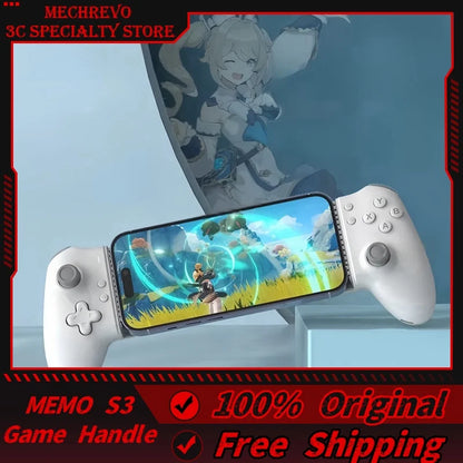 Memo S3 Gamepad Type-C Mobile Controller – Hall Effect Stretch Handle, Joystick for Android, PS Cloud Gaming, Customizable