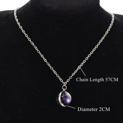 Luminous Zodiac Constellation Necklace – Starry Sky Glass Ball Pendant for Men & Women, 12 Astrology Signs Gift