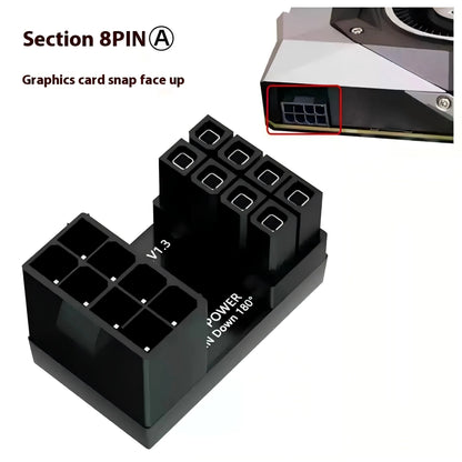 180° Rotating PCIe GPU Power Adapter Connector 6Pin/8Pin LDPCSJ Graphics Card PSU Elbow Steering Cable Adapter