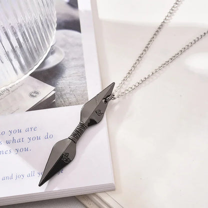 Anime Naruto Necklace Metal Alloy Pendant – Kakashi Kunai & Uzumaki Shuriken Cosplay Accessories & Collectible Toy