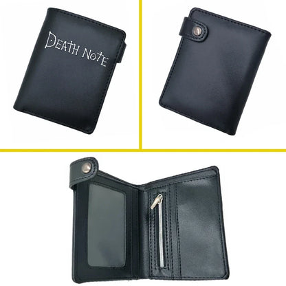 Death Note Anime Wallet — Black PU Leather Short Card & Coin Purse for Boys & Girls Gift