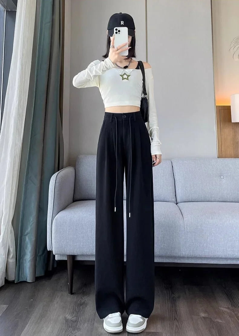Women’s High Waist Straight Leg Pants – Chic Elegant Casual Trousers for Stylish Outfits