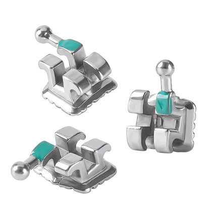 20/50 Sets JOY DENTAL Orthodontic Brackets – MIM Monoblock Metal Mini Roth .022/MBT .018 with Hooks for Dentistry Ortho Braces
