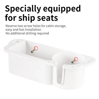 Marine Storage Caddy Box – Universal Boat Cup Holder, Phone & Drink Organizer for Yacht, Pontoon, & Fishing Cabin