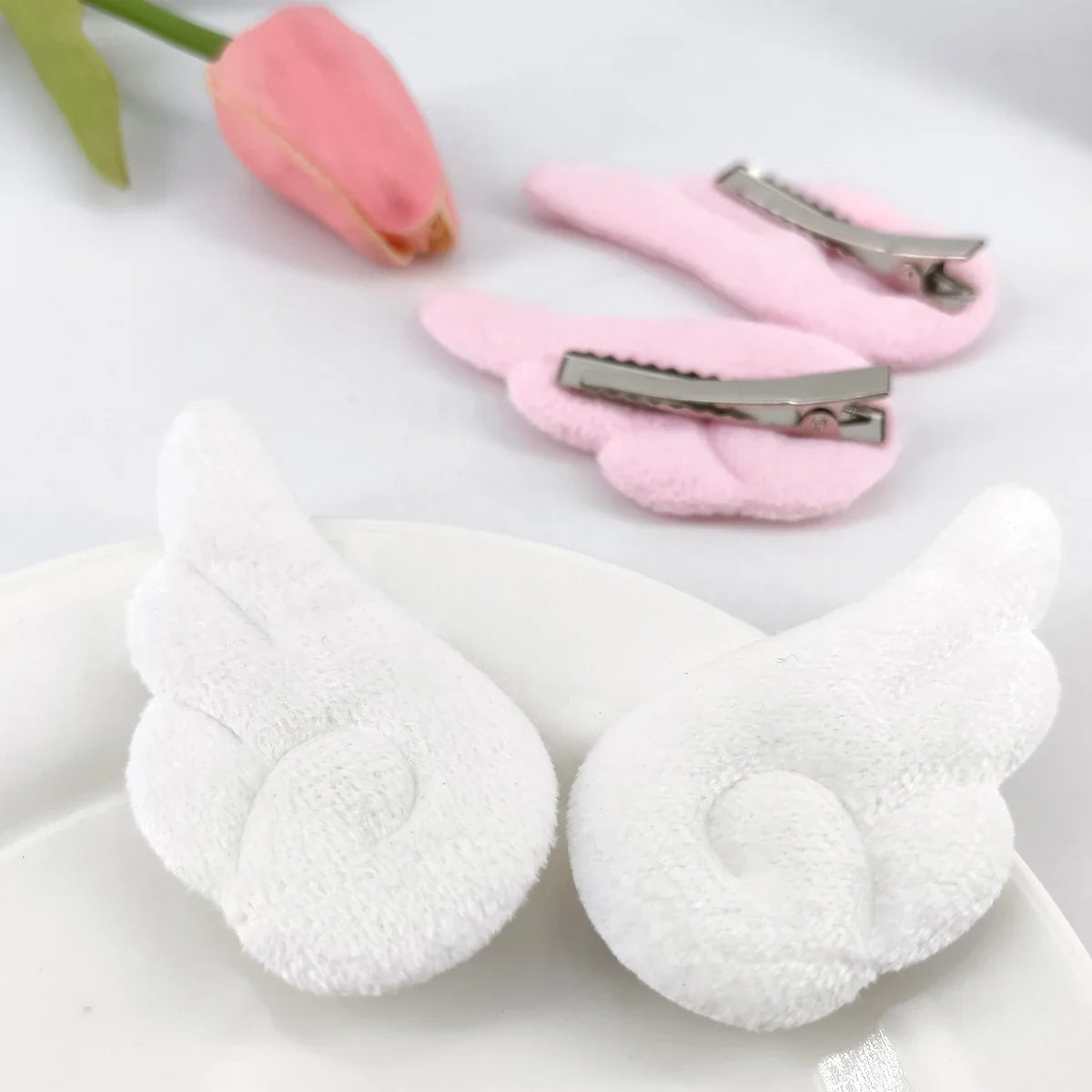 Angel Wing Plush Hair Clips - Cute 5cm Hairpin Barrettes for Girls Sweet Style Headwear & Accessories
