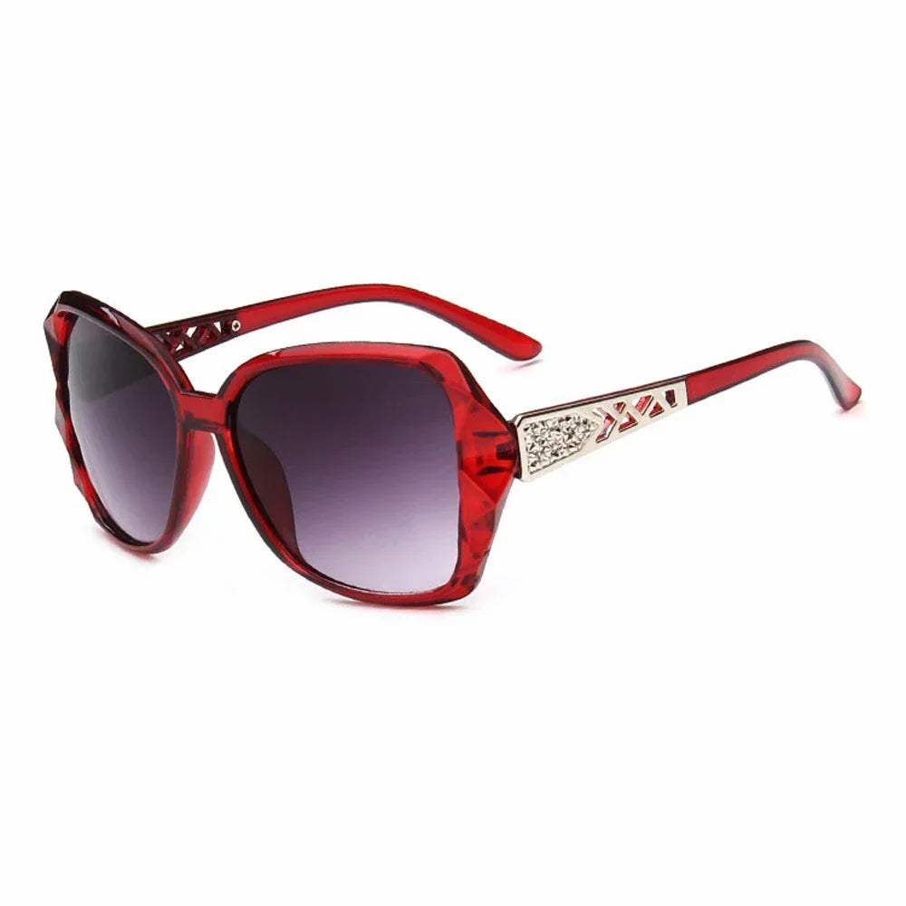 Fashionable Big Purple Sunglasses for Women - Luxury Brand Square Mirror Shades for Ladies