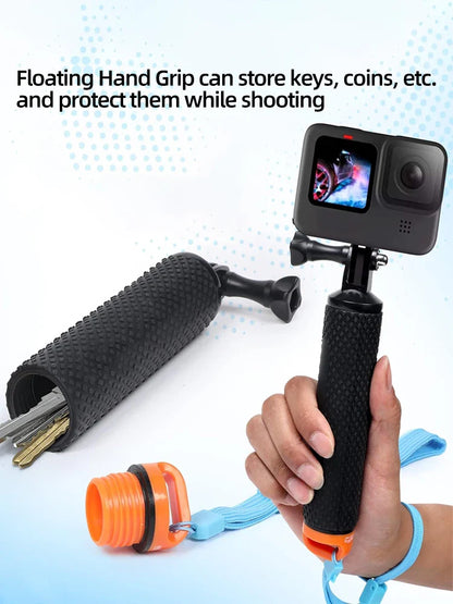 GoPro Floating Hand Grip Waterproof Handle & Selfie Stick - For GoPro Hero 13/12/11/10/9/8/7/6/5, Insta360 X4/X3, DJI Action 4/3
