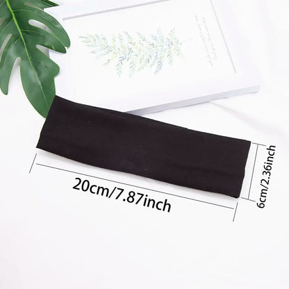 3pcs Elastic Solid Color Hair Bands – Unisex Headbands for Sports, Yoga, Running & Fitness