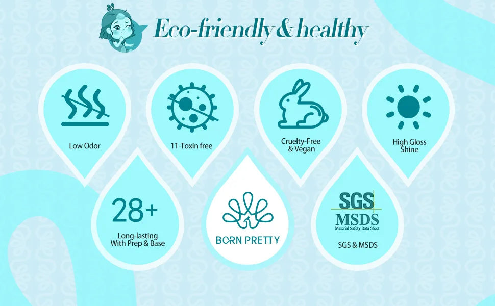 BORN PRETTY 7ml 6Pcs Soda Ice Jelly Gel Nail Polish Set - Gorgeous Full Coverage, Semi-Permanent Soak Off UV Gel Varnish