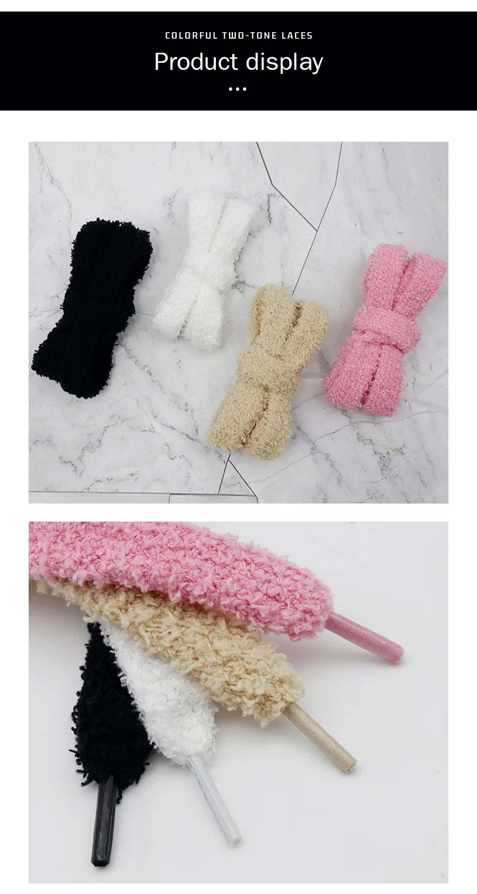 Fuzzy Shoelaces 15mm — Soft Plush Towel Laces for Fall, Winter, Halloween & Christmas Casual Sneakers