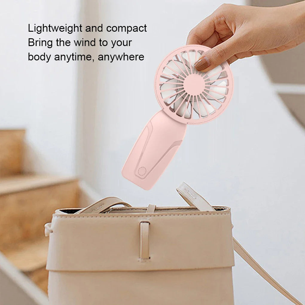 Portable Handheld Mini Fan – Lightweight ABS USB Rechargeable Pocket Fan for On-the-Go Cooling