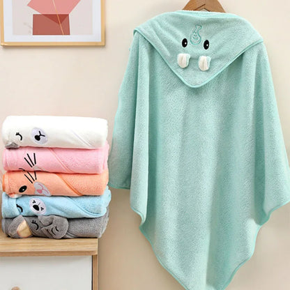 Cute Baby Bath Towel – Soft, Absorbent Newborn Swaddle Wrap Blanket for Girls & Boys