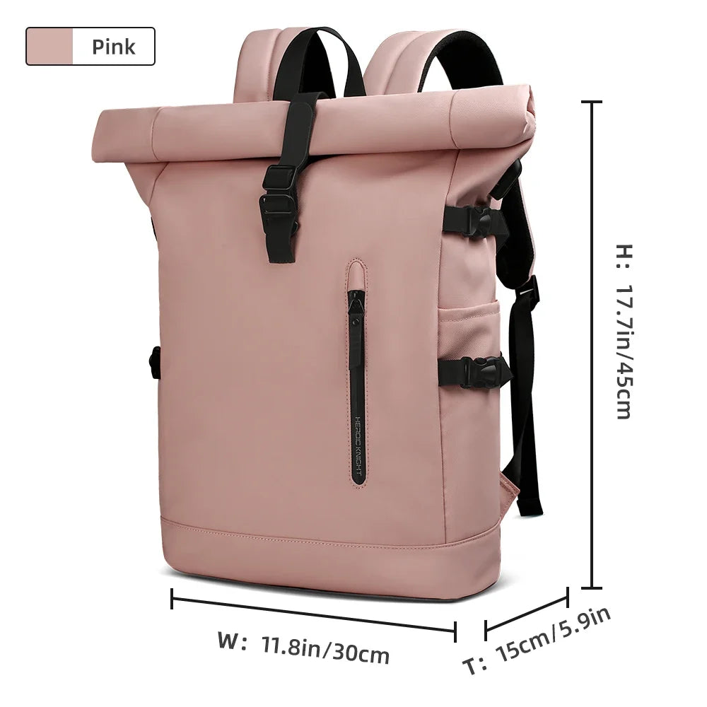 HK Expandable Travel Backpack - Large Waterproof 15.6 Inch Laptop Hiking Rucksack with USB Charging Port