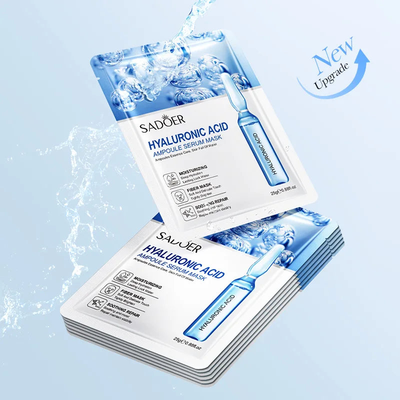 10pcs SAODER Hyaluronic Acid Face Masks – Hydrating, Moisturizing & Firming Skincare