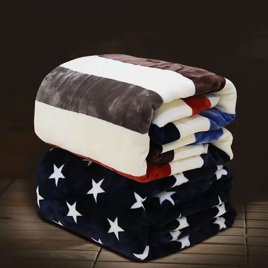 Flannel Fleece Blanket for Beds - Soft Coral Fleece Flower & Plaid Print Blanket for Summer and Fall