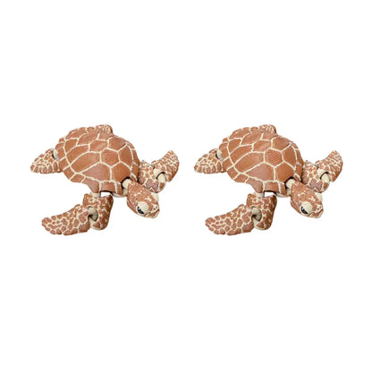 3D Printed Articulated Turtle Figurine - Indoor & Outdoor Decor, Aquarium Landscaping & Gift