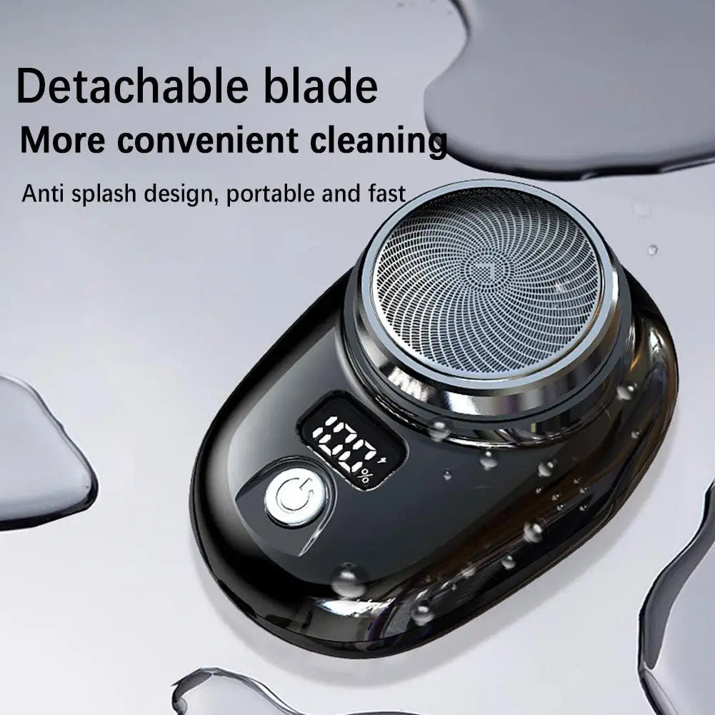 Portable Mini Electric Razor for Men – Cordless Pocket Beard Shaver with Digital Display