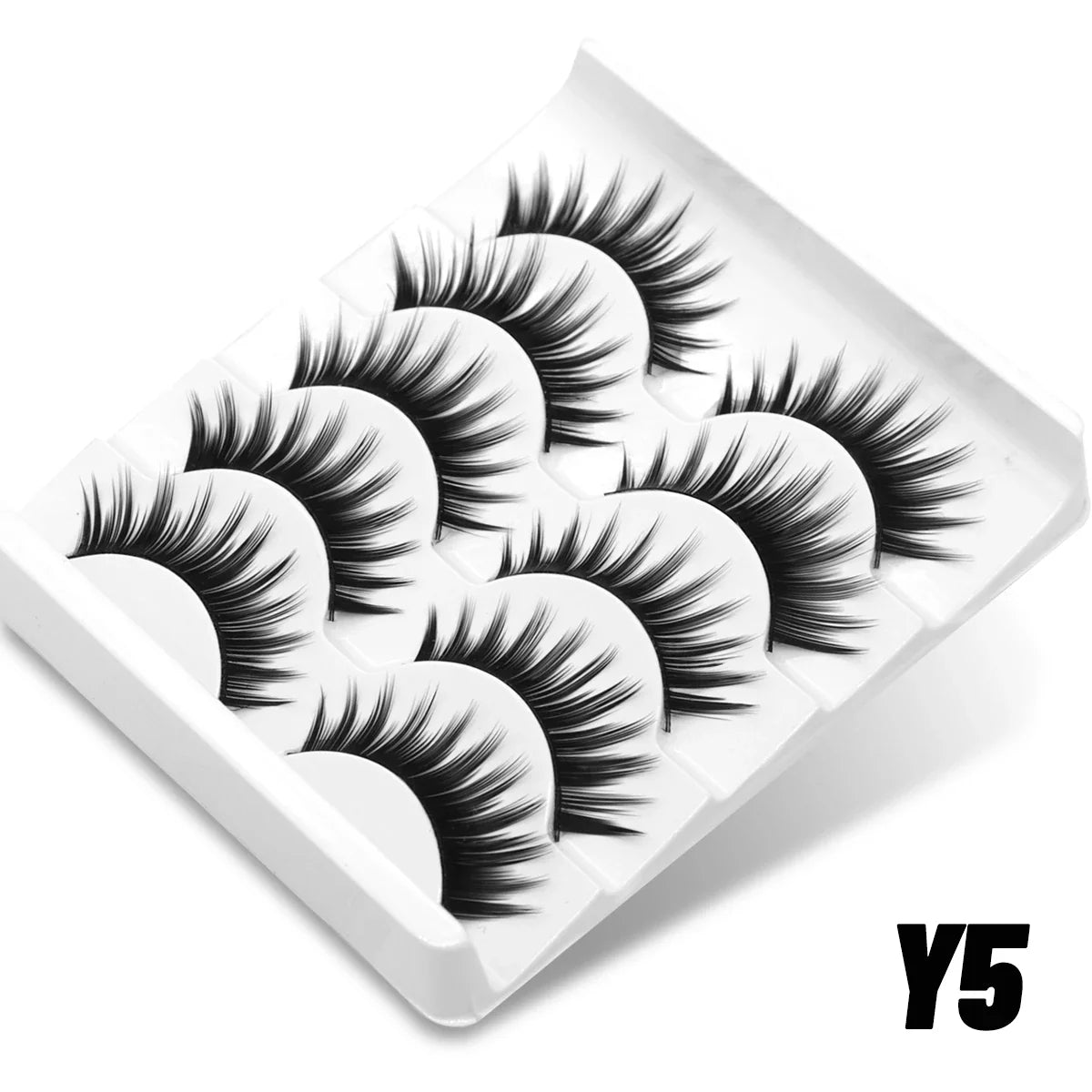 GROINNEYA Cat Eye Lashes – Faux Mink Wispy Winged Fake Eyelashes for Natural Elongated Look