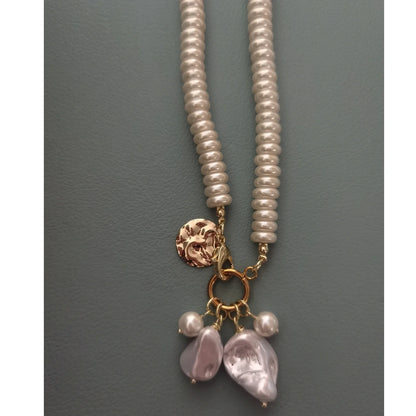 Luxury Pearl Necklace for Women - Adjustable Square Chunky Resin Statement Jewelry