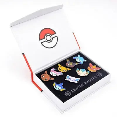 Set of 8 Pokémon Gym Badge Pins – League Region Brooches from Kanto, Johto, Hoenn, Sinnoh, Unova, Kalos & Orange Islands