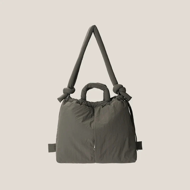 2023 Casual Nylon Padded Tote Bag – Soft Puffer Shoulder & Crossbody Handbag for Women, Large Capacity Vintage Design