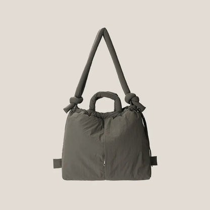 2023 Casual Nylon Padded Tote Bag – Soft Puffer Shoulder & Crossbody Handbag for Women, Large Capacity Vintage Design