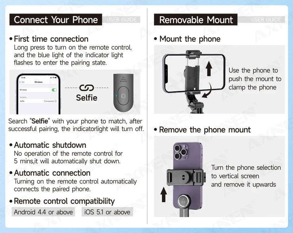 Bluetooth Selfie Stick Tripod with Wireless Remote and Phone Holder – Adjustable Desktop Stand for iPhone & Android, Optional Fill Light