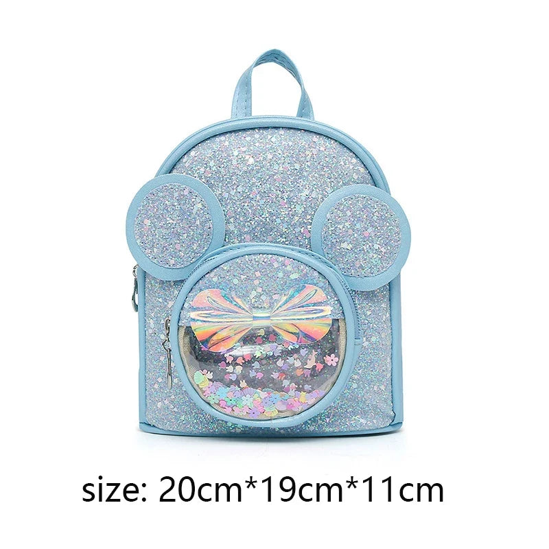 Kids Sequin Cartoon Mouse Backpack - Cute Princess Bag for Girls & Kindergarten