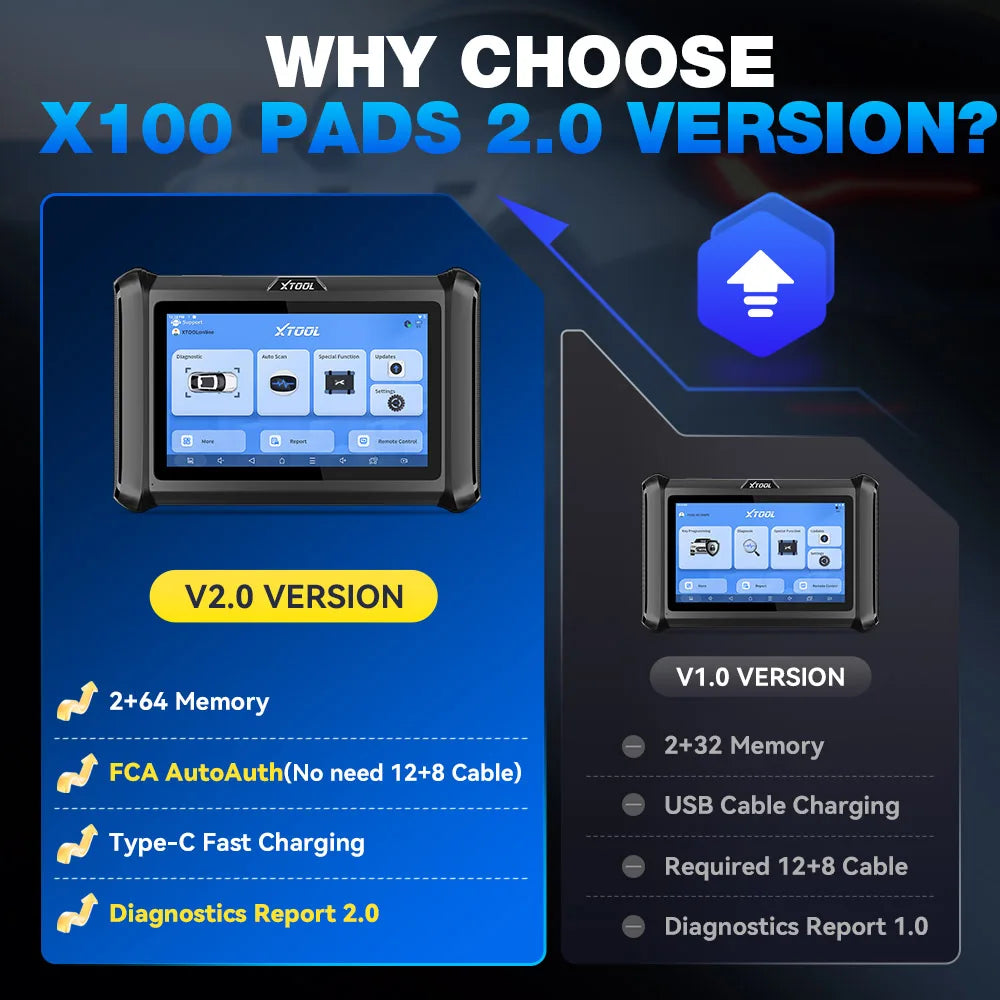 XTOOL X100 PADS Car Key Programmer & Generator – All-System PIN Code Reader, CANFD DOIP FCA V2.0 Automotive Diagnostic Scanner