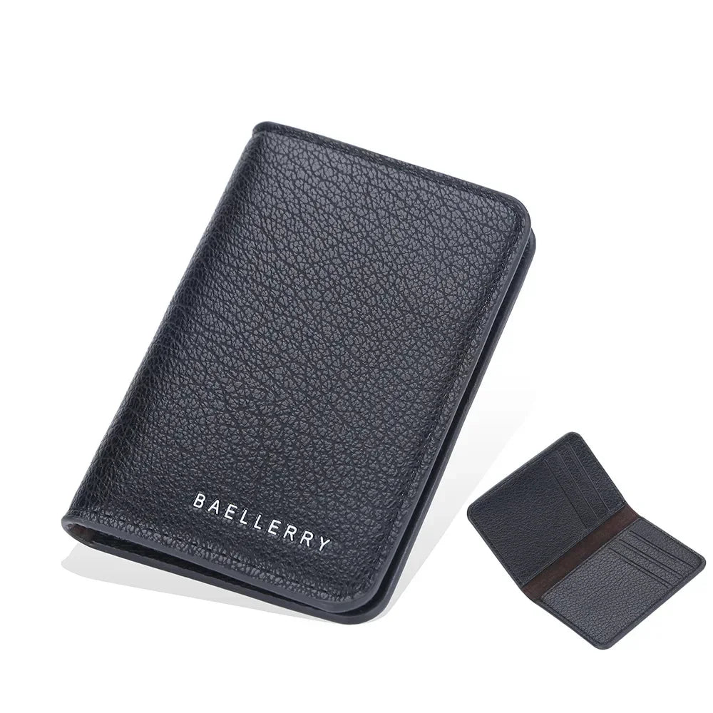 Slim Folding Wallet - Soft Leather Mini Card Holder for Men & Women
