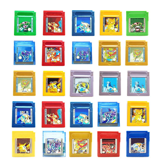 Pokemon GBC Game Cartridge — Red, Blue, Crystal, Gold, Green, Silver, Yellow 16-Bit for GB/SP