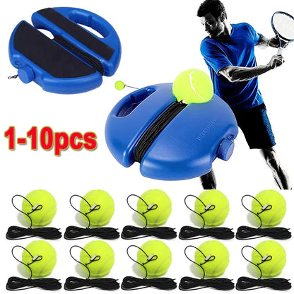 Heavy Duty Tennis Trainer Rebounder Base – Elastic Rope Ball Practice Self-Training Tennis Practice Aid with Durable Sparring System