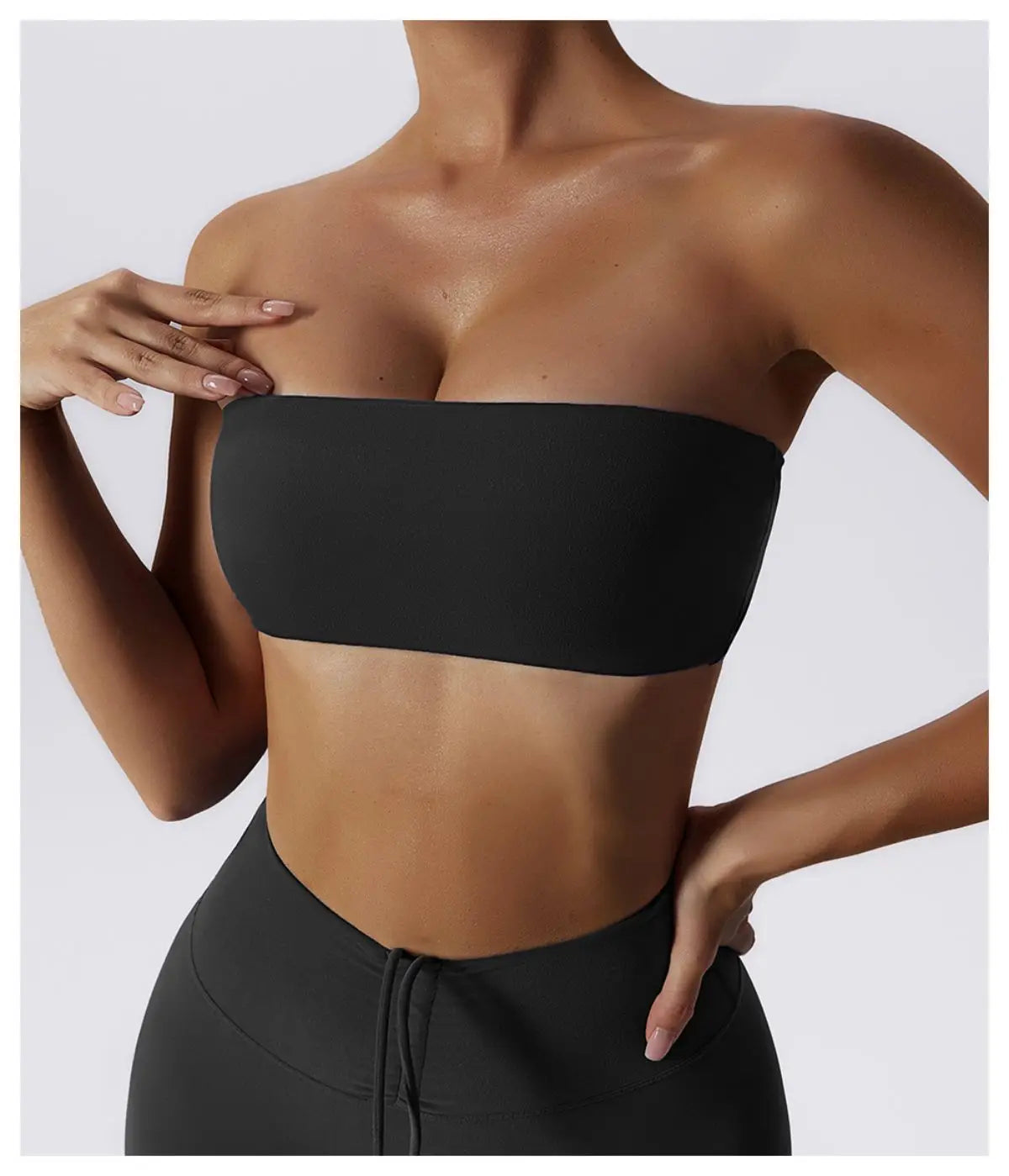 Women’s Strapless Sports Bra — Quick-Dry Yoga & Gym Tube Top | Fitness Chest Wrap Workout Bra
