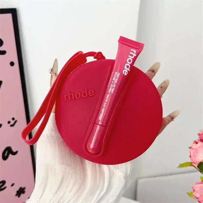 Lip Gloss & Makeup Organizer Bag — Female Toiletry Kit with Zip, Mirror, and Cosmetic Storage Pouch