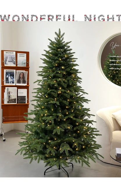 PE & PVC Mixed Christmas Tree with Lights — Large Decorative Holiday Tree for New Christmas Decor