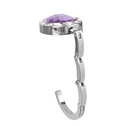 Crystal Alloy Foldable Table Hook: Round Portable Desk Hanger for Hanging Purse Bag