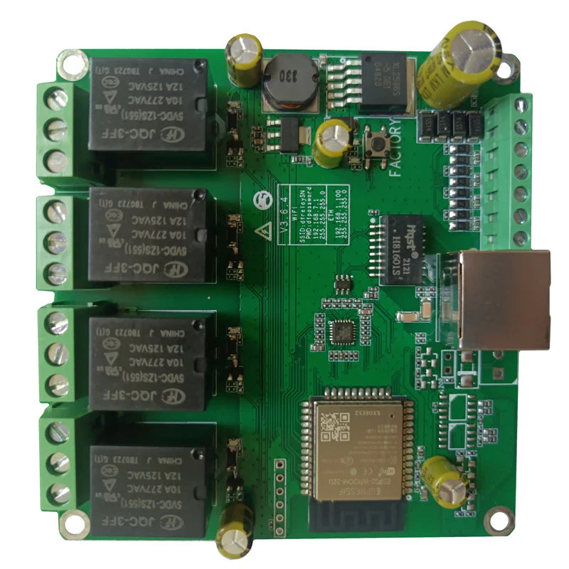 WiFi Ethernet Relay Switch Module – Modbus MQTT TCP UDP Web Control Smart Timer Automation Board with RS485 CAN CoAP Support